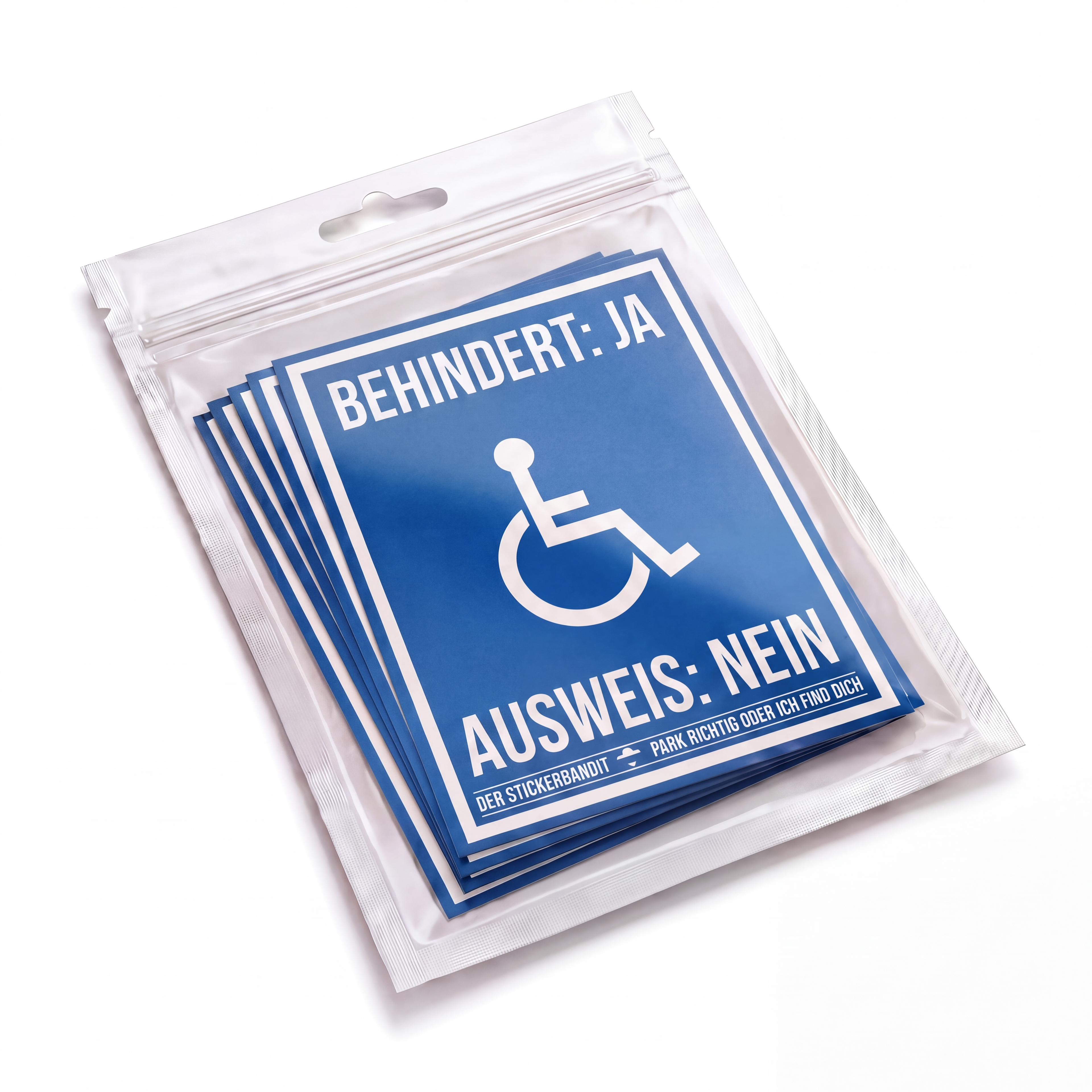 15x Sticker: Behinder: Ja - Ausweis: Nein